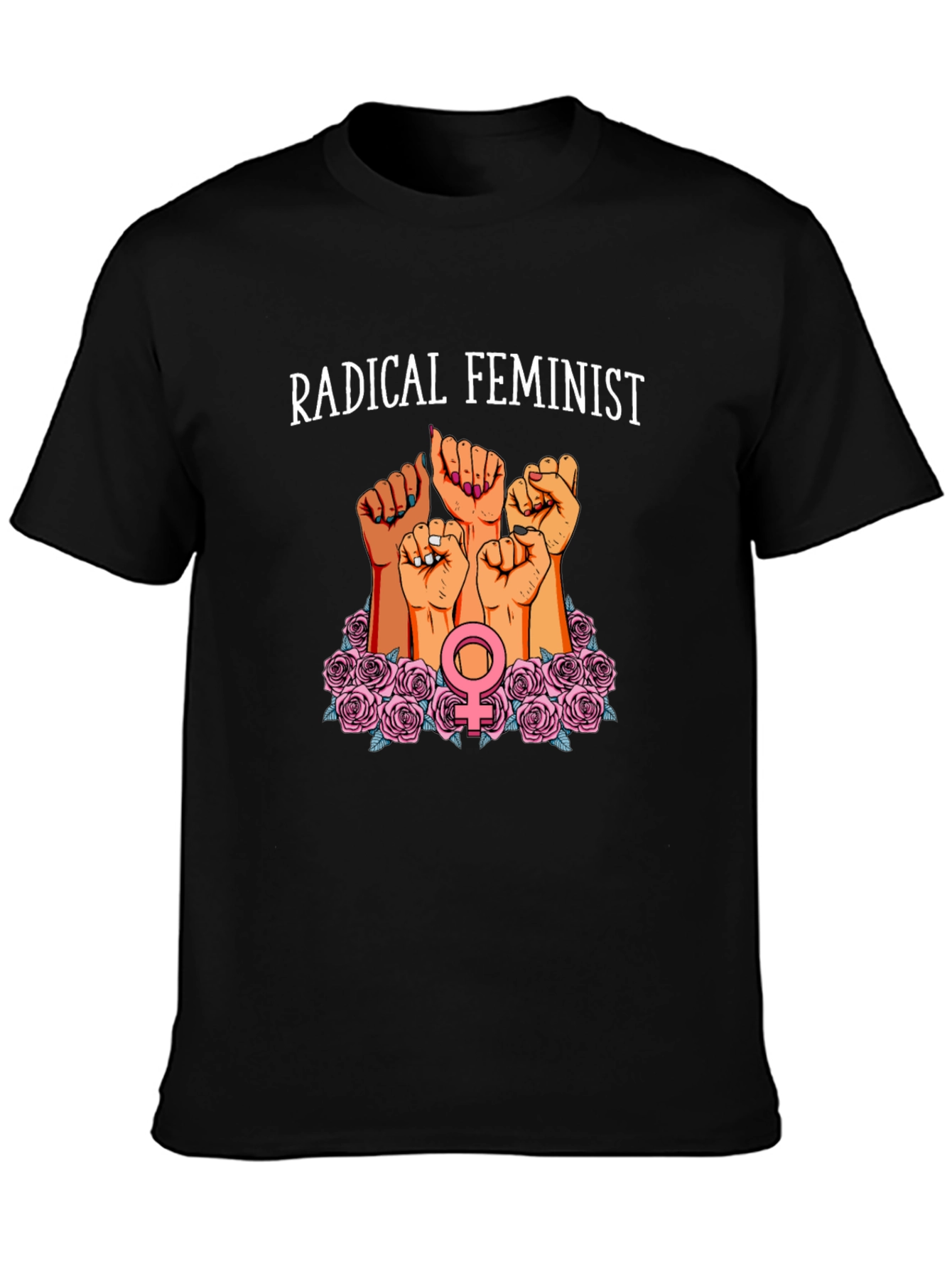 Radical Feminist Graphic Tee - Black Cotton Blend