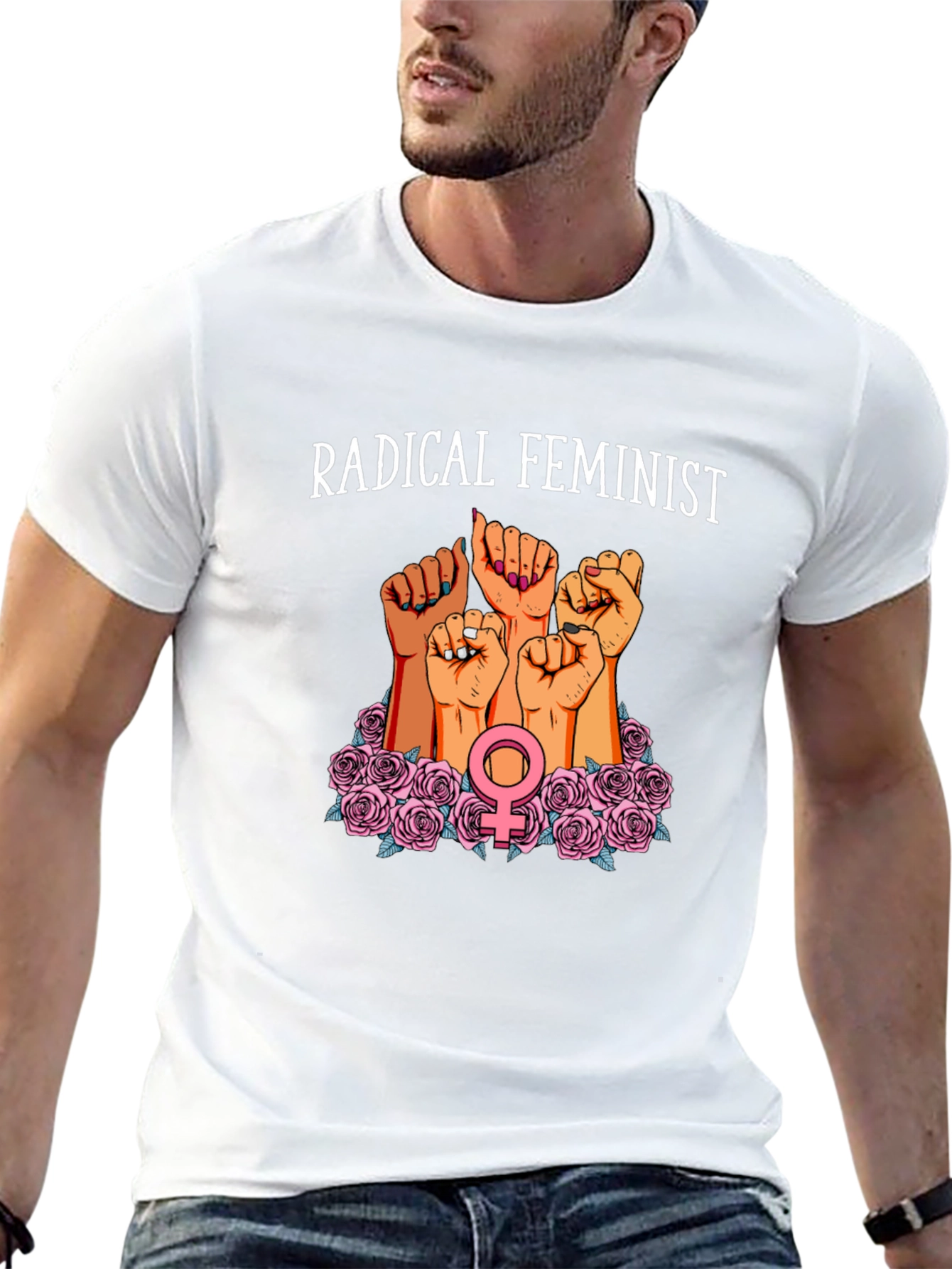 Radical Feminist Graphic Tee - Black Cotton Blend