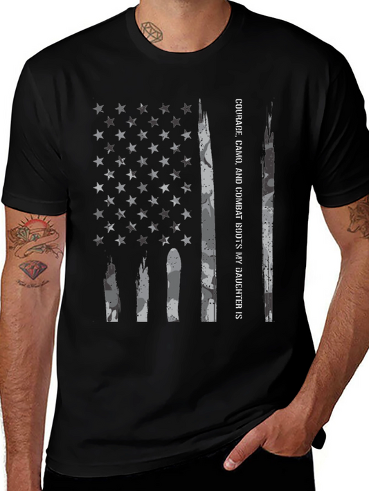 Courage Camo Daughter American Flag T-Shirt