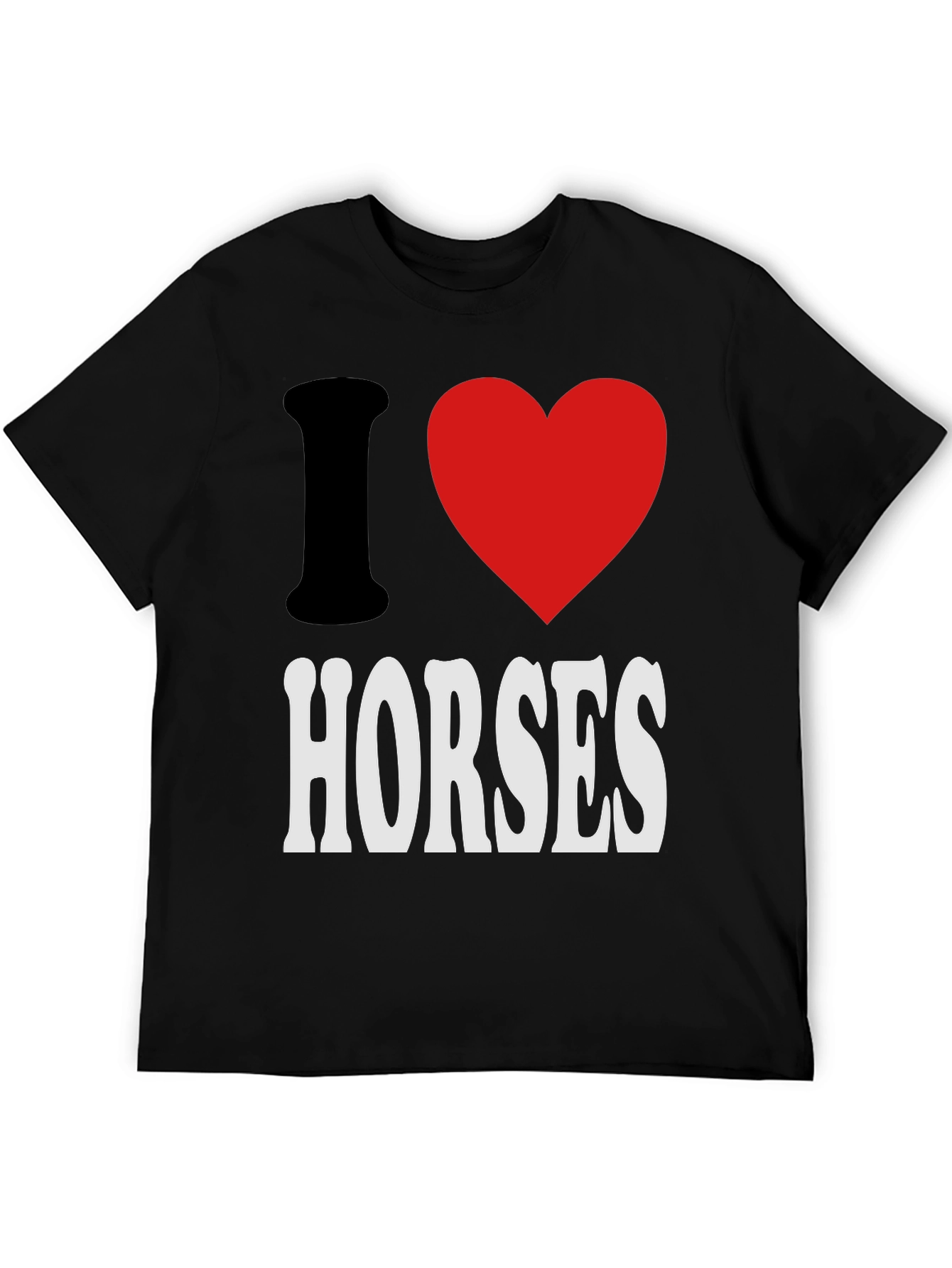 I Heart Horses Black Graphic Tee