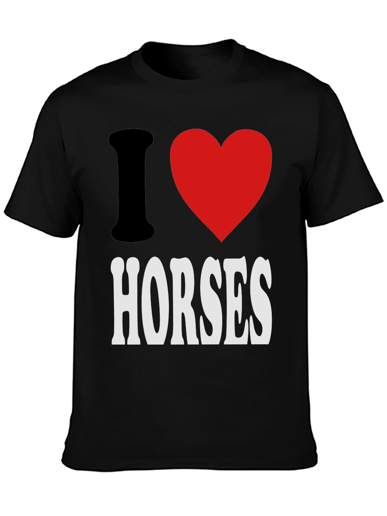 I Heart Horses Black Graphic Tee