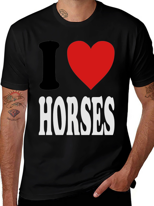 I Heart Horses Black Graphic Tee