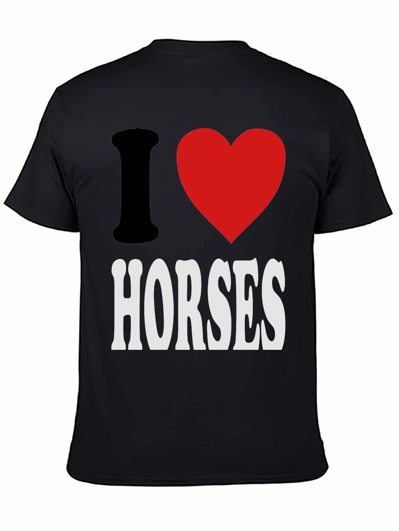 I Heart Horses Black Graphic Tee
