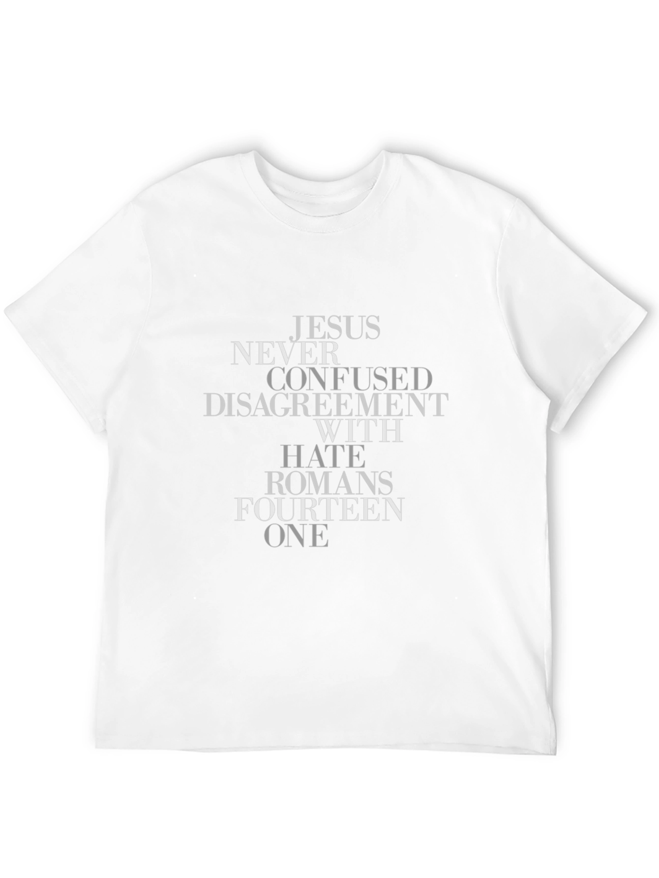 Jesus Never Confused Hate Romans 14:1 T-Shirt