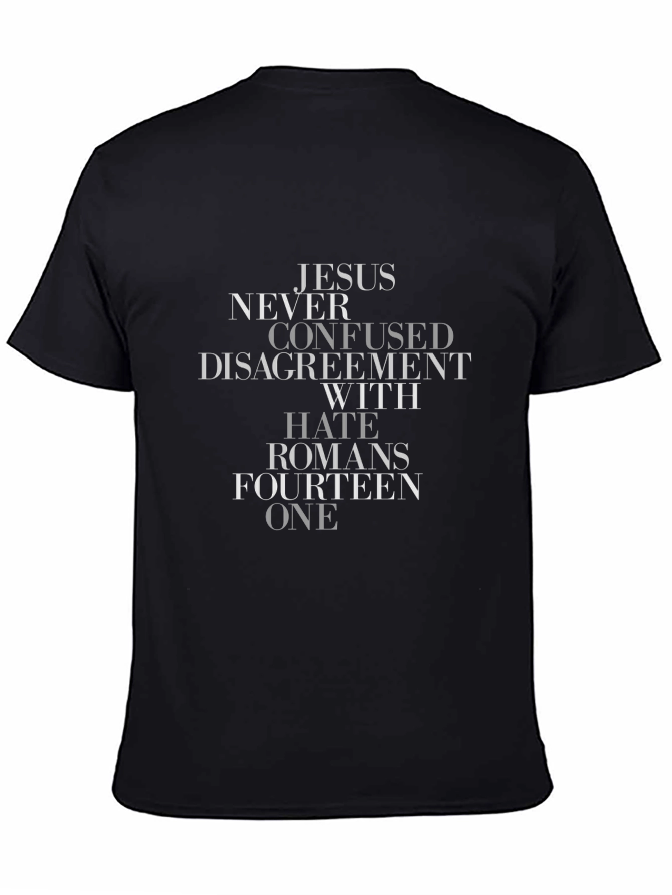 Jesus Never Confused Hate Romans 14:1 T-Shirt