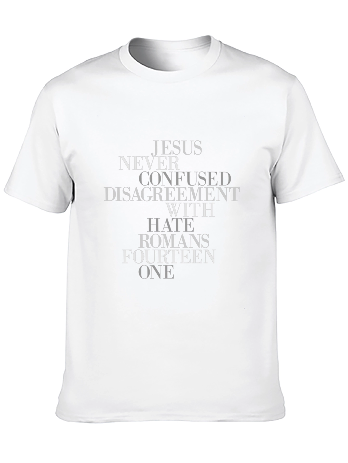 Jesus Never Confused Hate Romans 14:1 T-Shirt