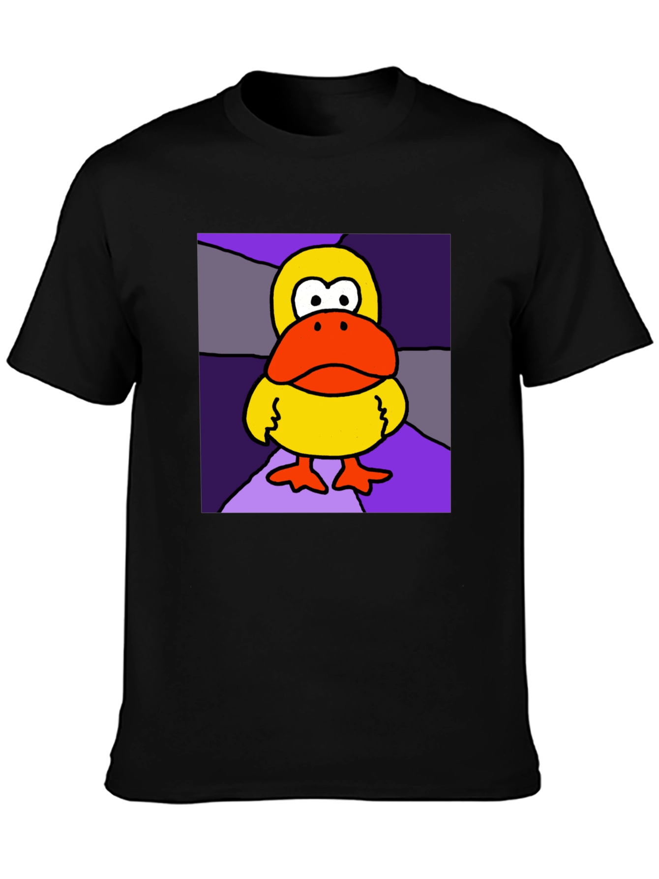 Duck Cartoon Graphic Black Tee