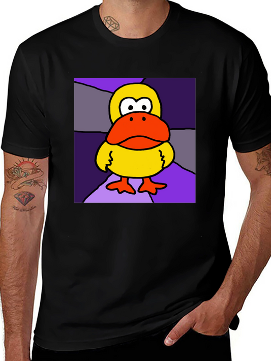 Duck Cartoon Graphic Black Tee