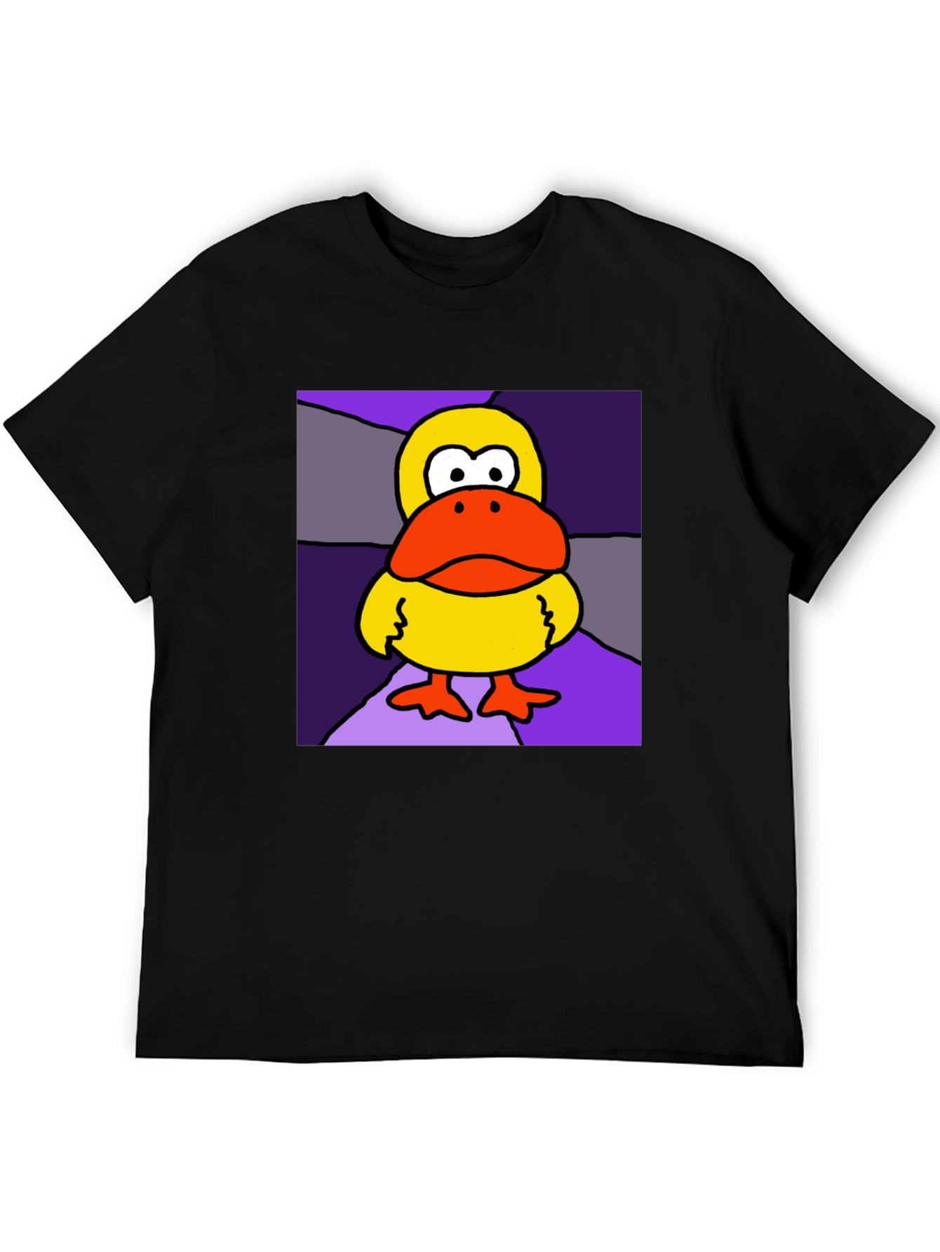Duck Cartoon Graphic Black Tee