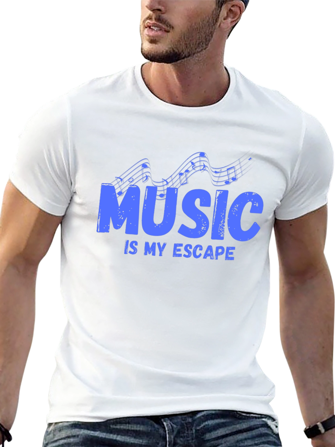 Music is My Escape - Graphic Print T-Shirt