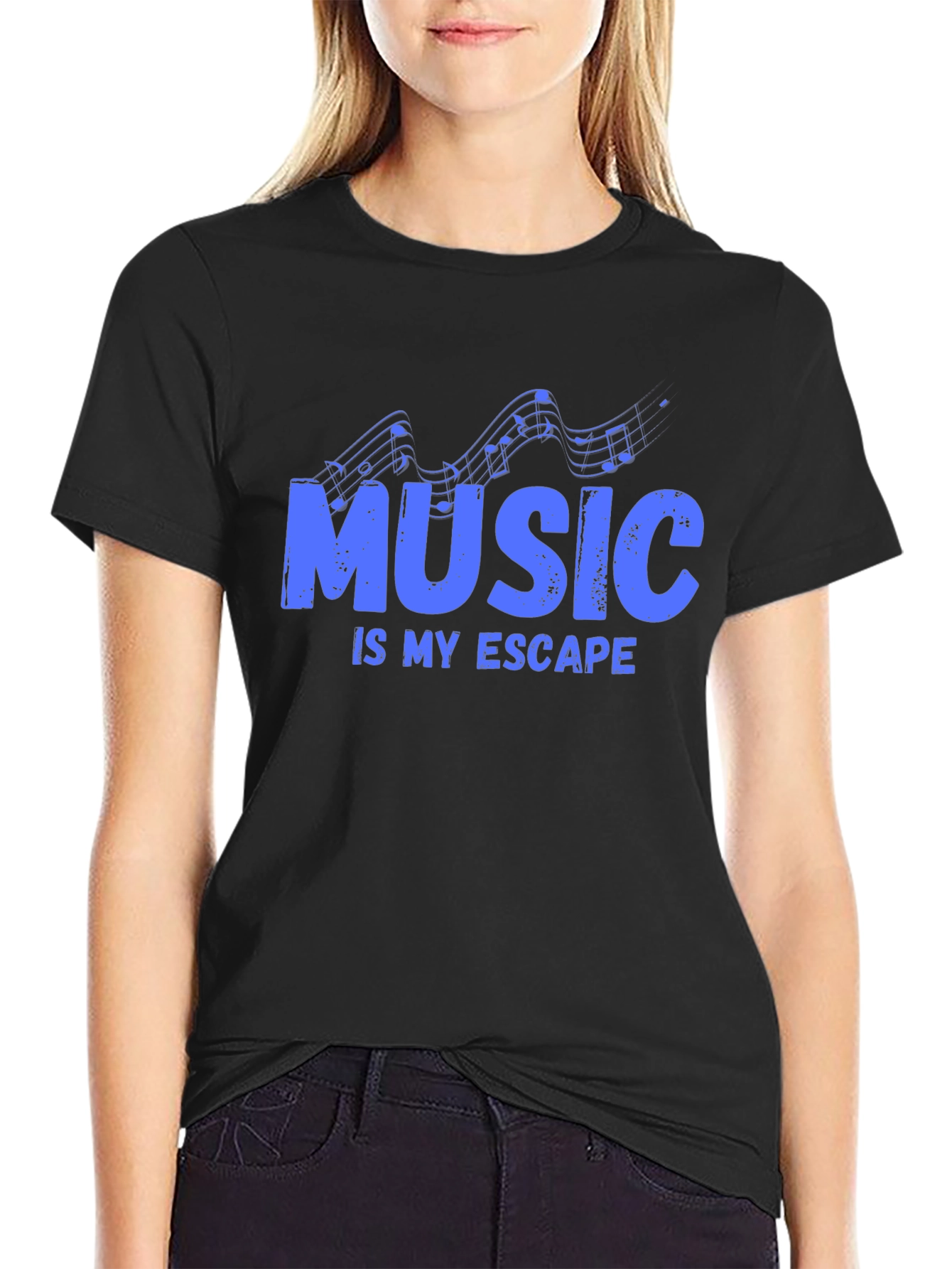 Music is My Escape - Graphic Print T-Shirt