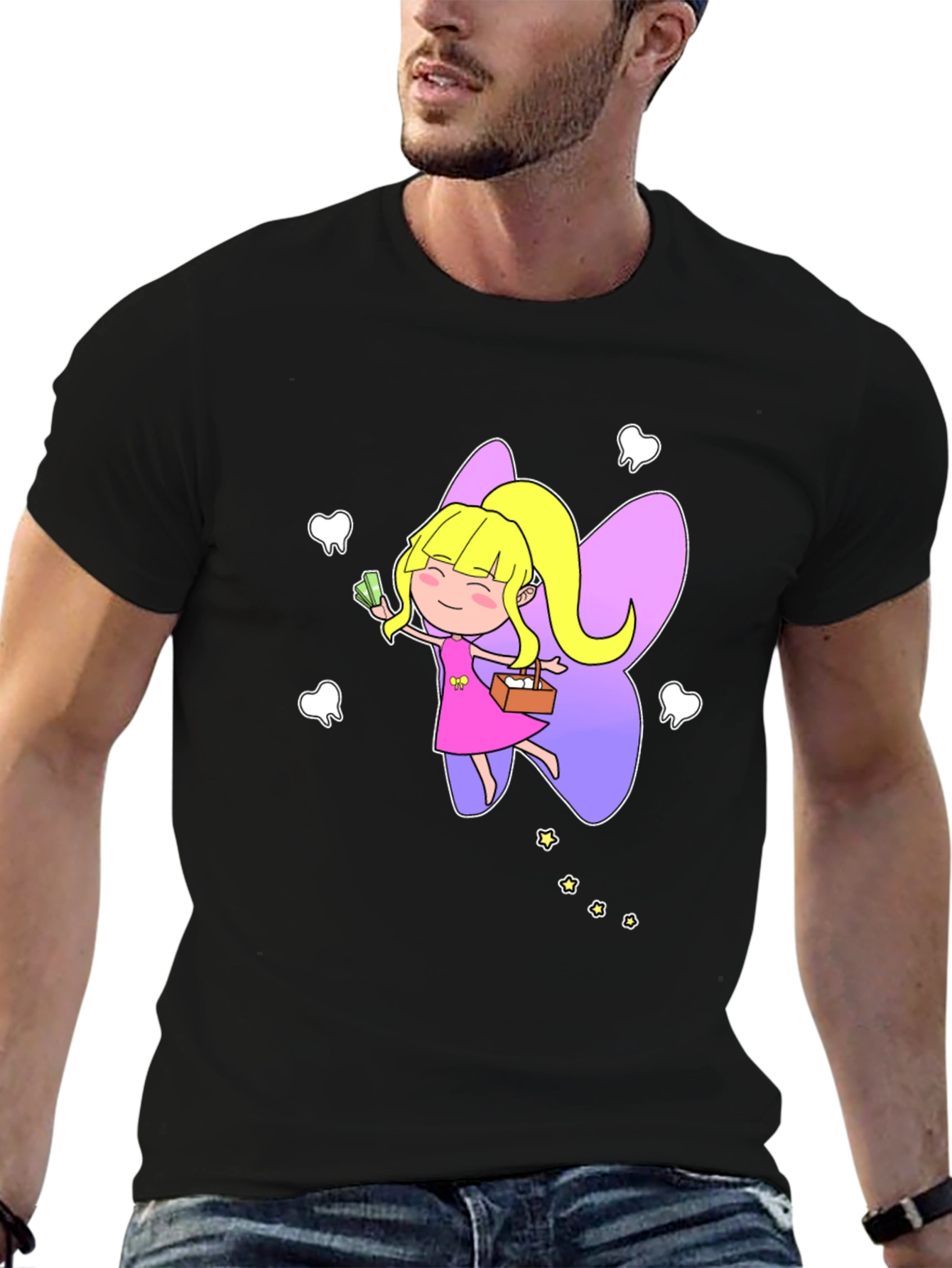 Tooth Fairy Graphic T-Shirt - Black Cotton Tee