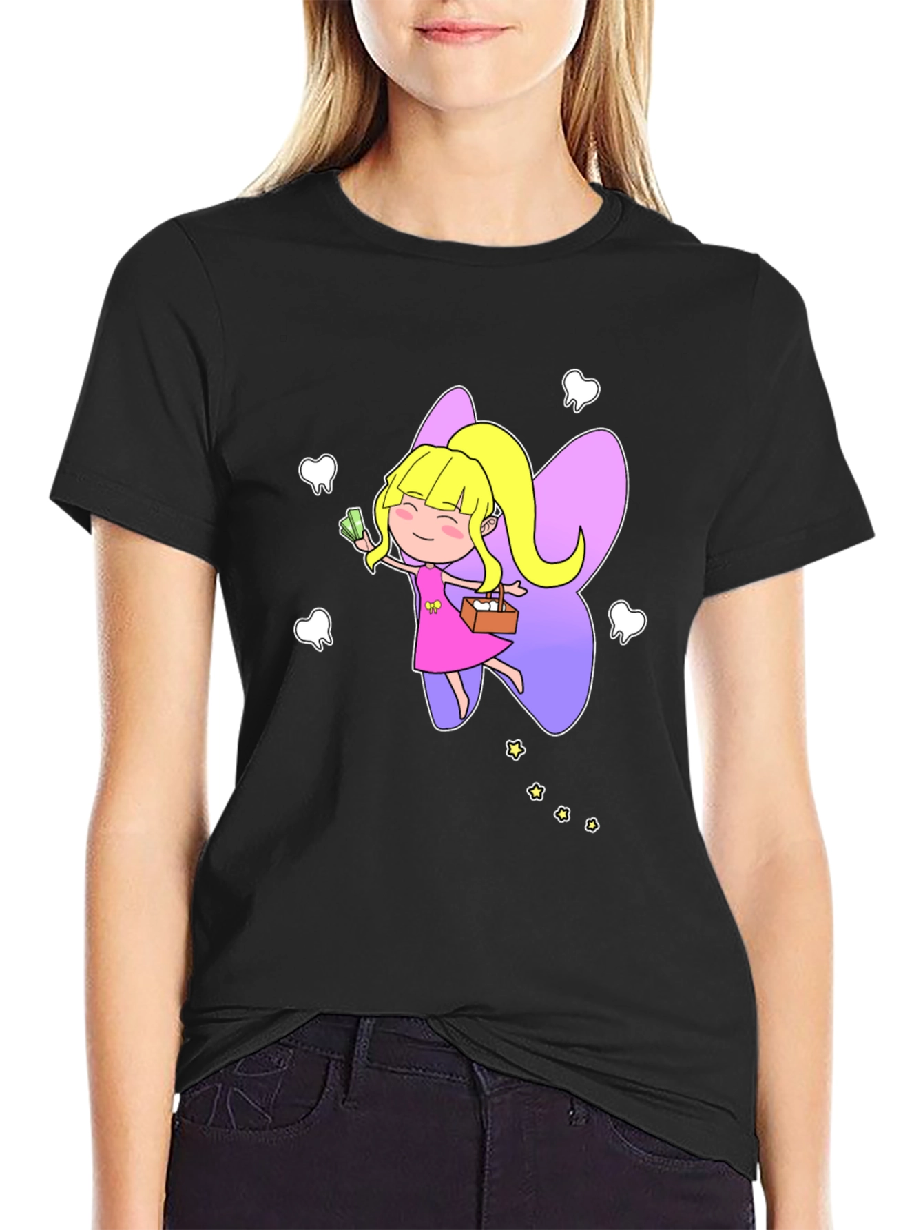 Tooth Fairy Graphic T-Shirt - Black Cotton Tee