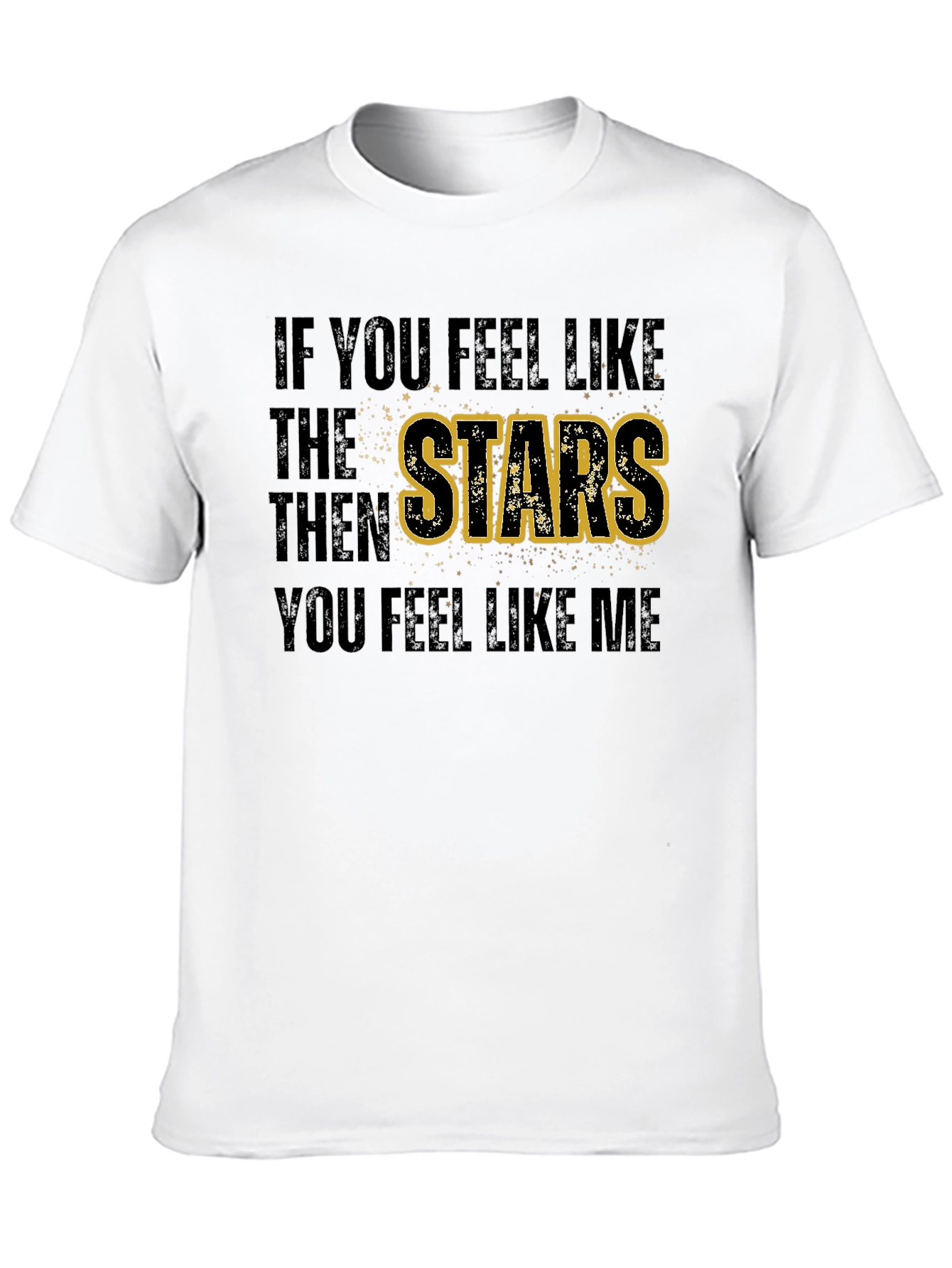 Stars Graphic Print Black T-Shirt