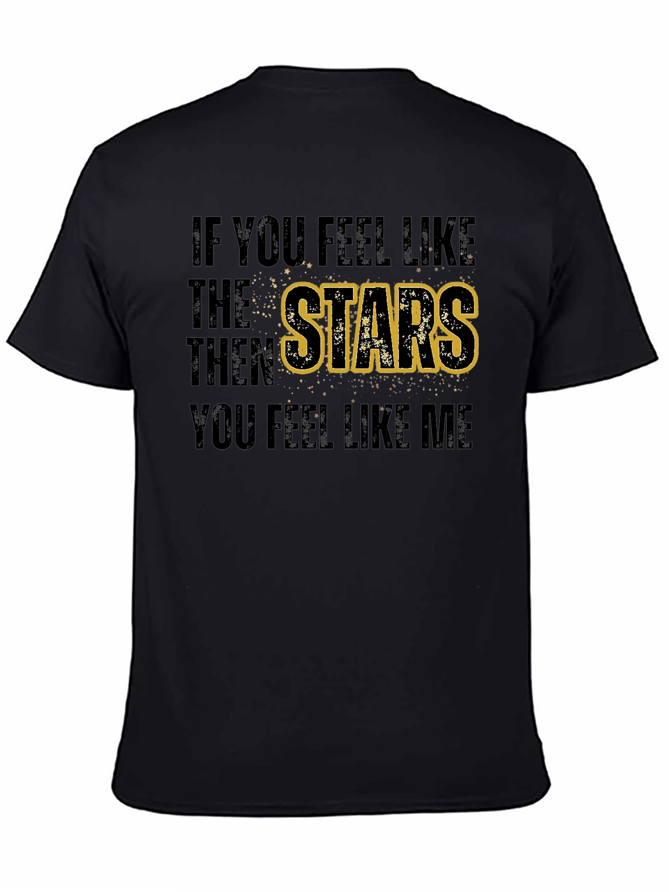 Stars Graphic Print Black T-Shirt