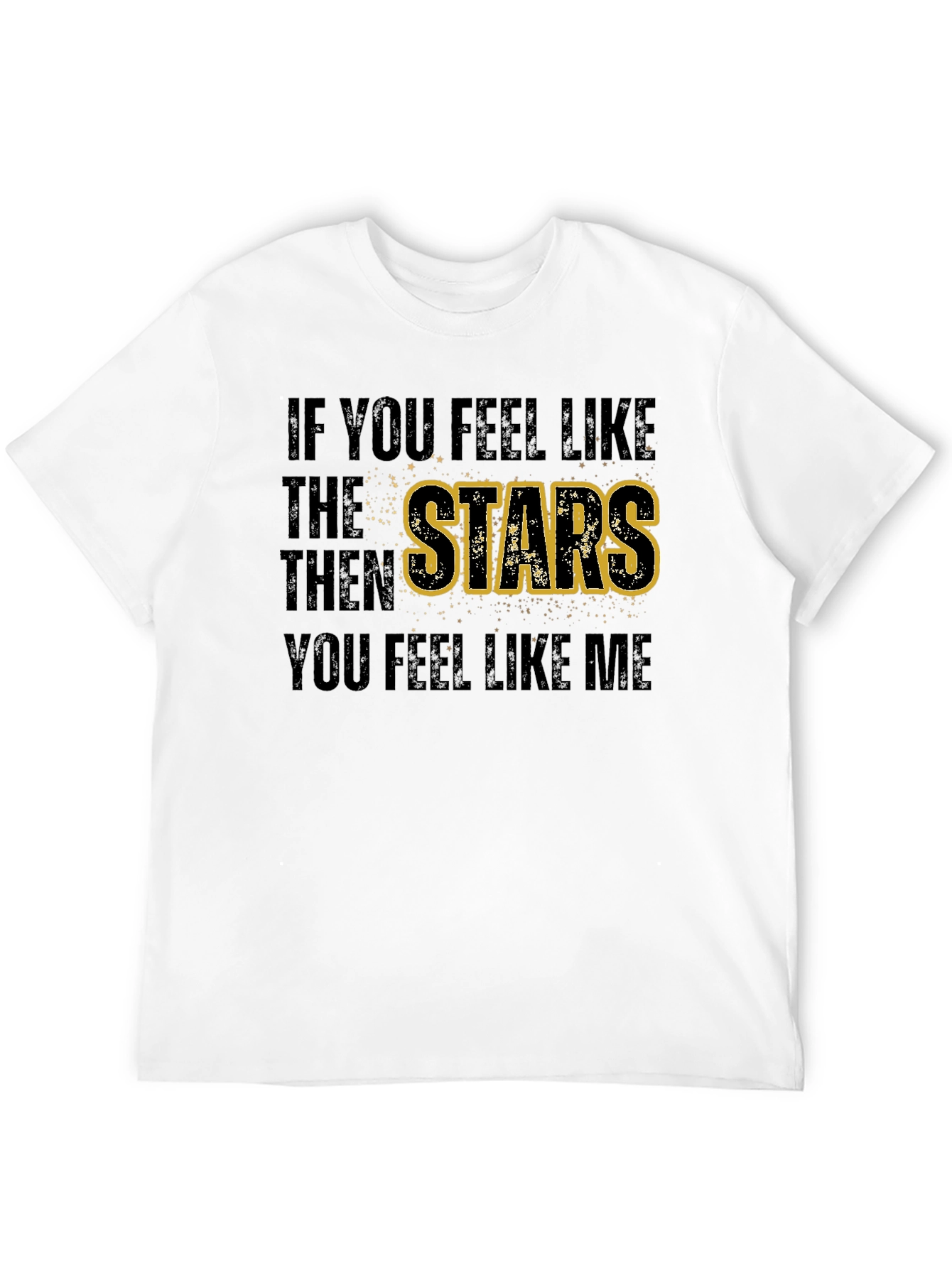 Stars Graphic Print Black T-Shirt