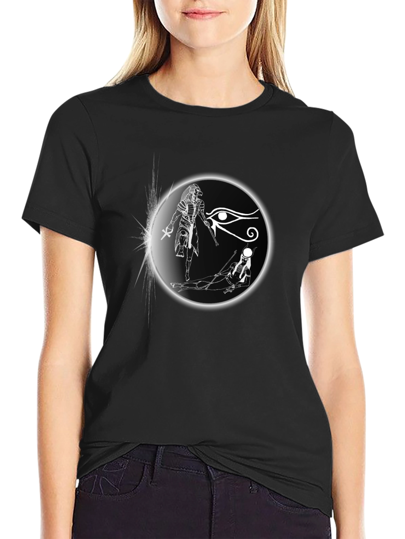 Egyptian Gods Graphic T-Shirt - Black Cotton Tee