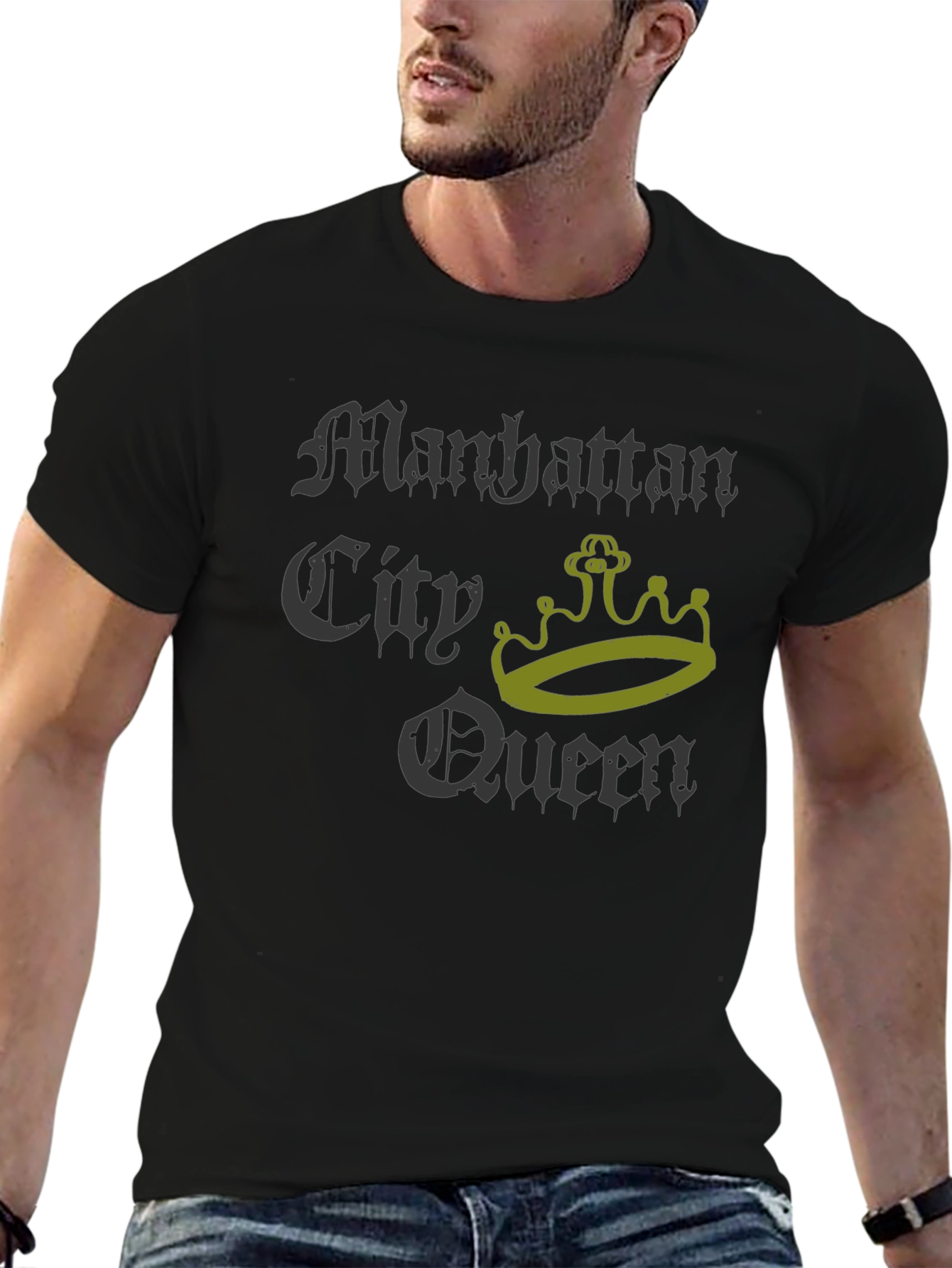 Manhattan City Queen Graphic T-Shirt - Black