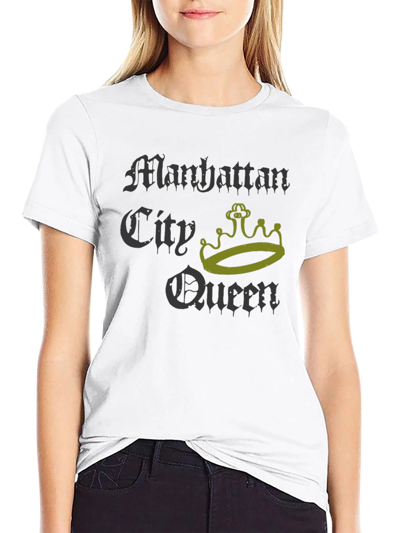 Manhattan City Queen Graphic T-Shirt - Black