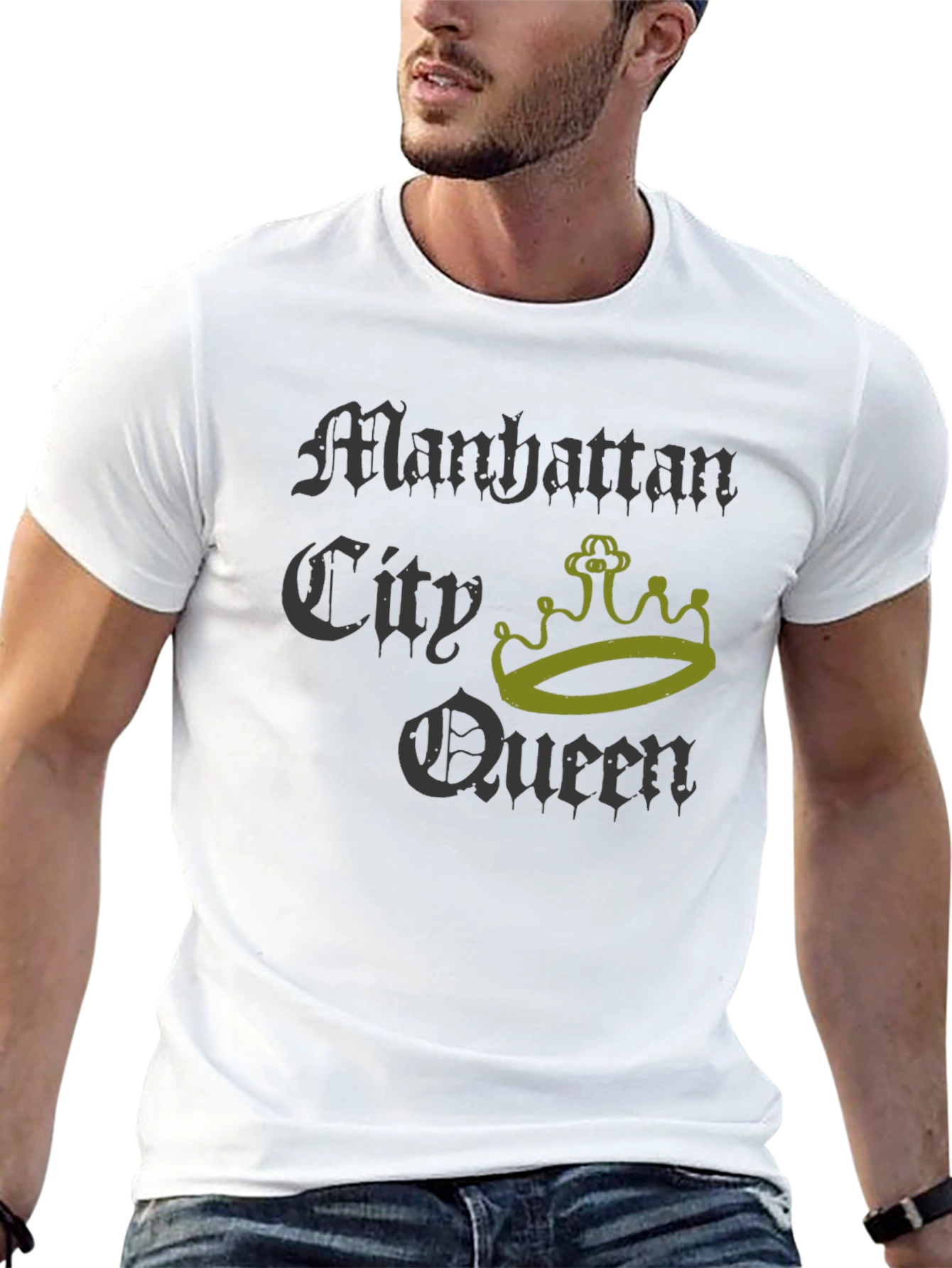 Manhattan City Queen Graphic T-Shirt - Black