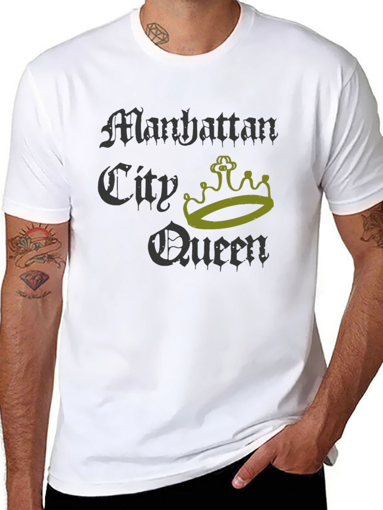 Manhattan City Queen Graphic T-Shirt - Black