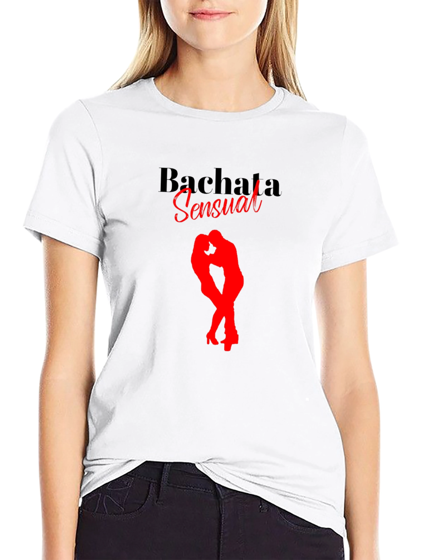 Bachata Sensual Black T-Shirt Dance Design