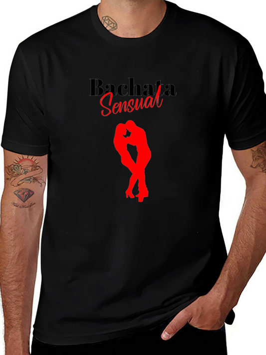 Bachata Sensual Black T-Shirt Dance Design