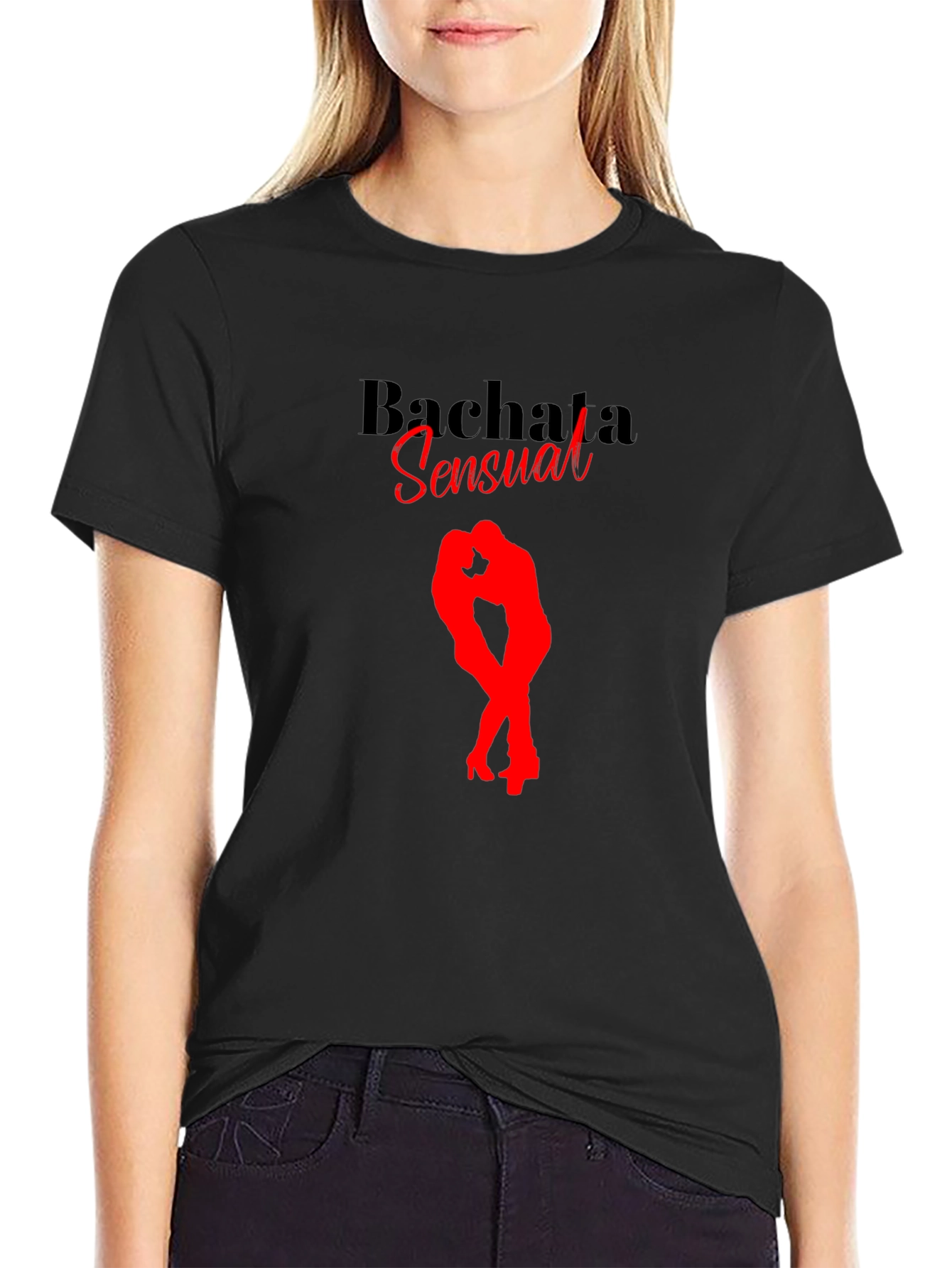 Bachata Sensual Black T-Shirt Dance Design