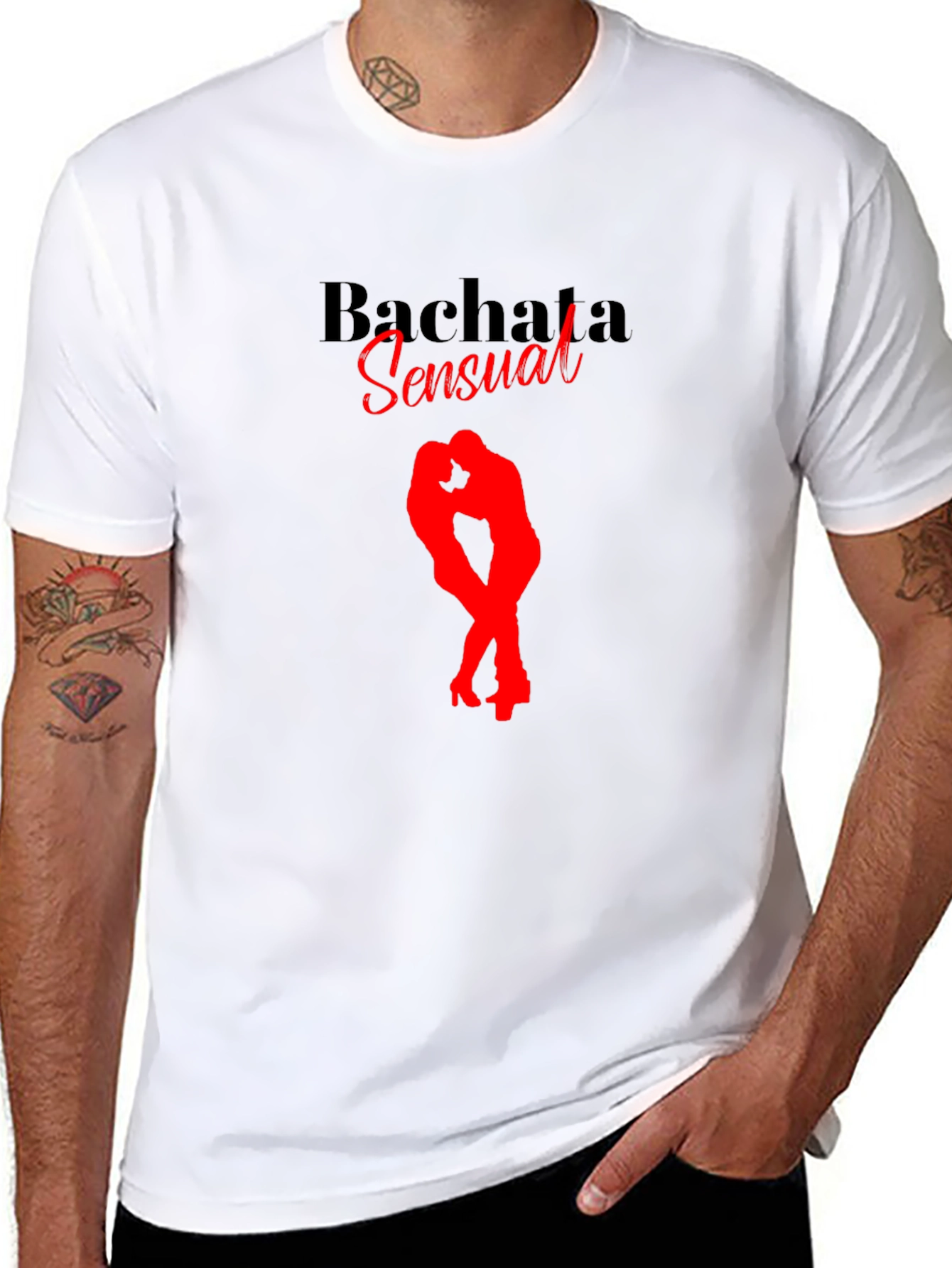 Bachata Sensual Black T-Shirt Dance Design