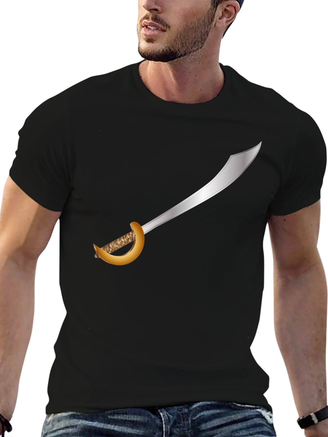 Pirate Cutlass T-Shirt - Black Cotton Tee