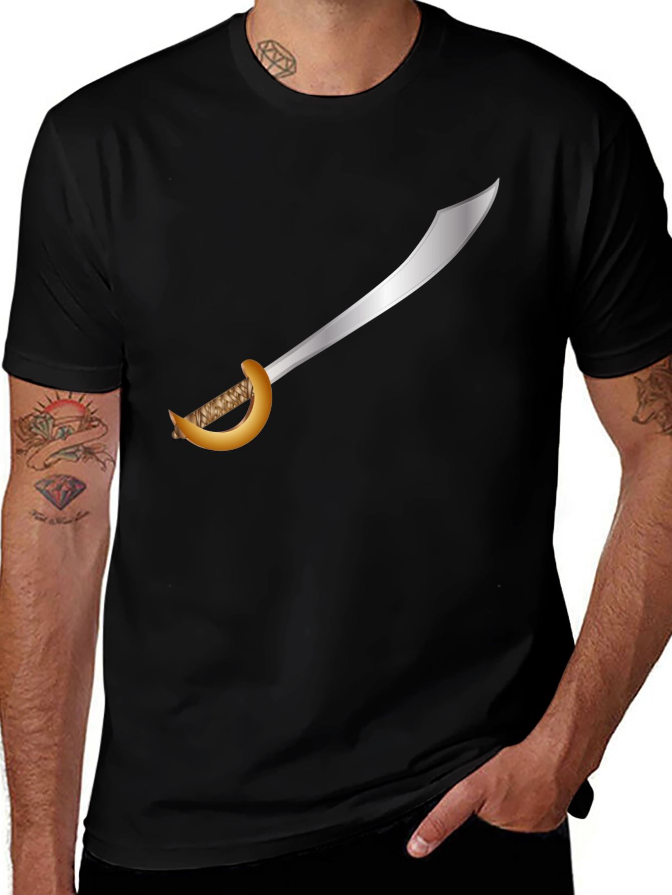 Pirate Cutlass T-Shirt - Black Cotton Tee