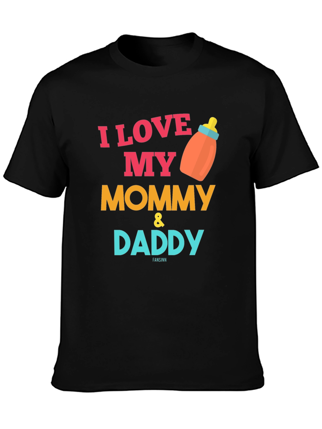 I Love My Mommy & Daddy Baby Bottle T-Shirt