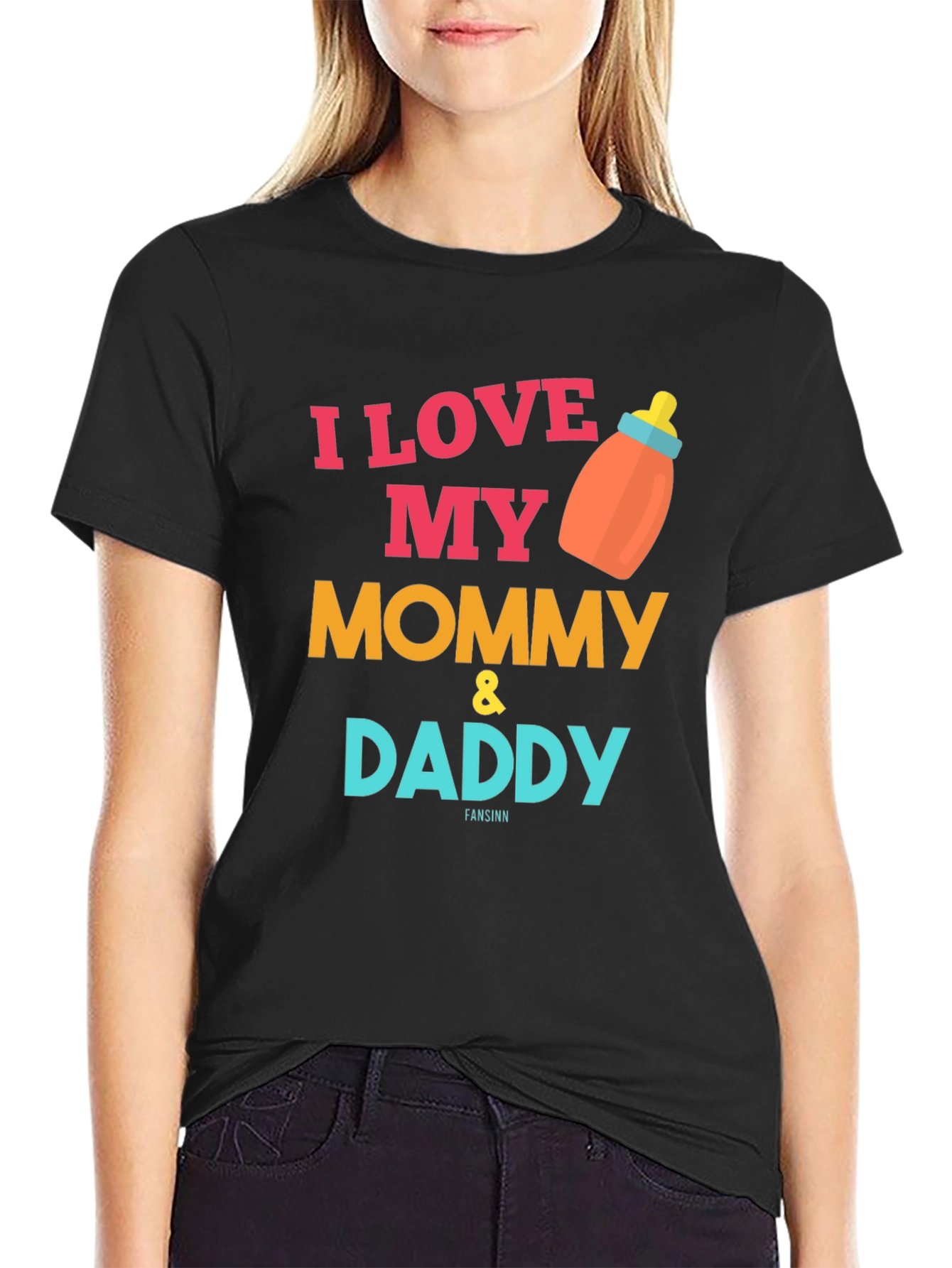 I Love My Mommy & Daddy Baby Bottle T-Shirt