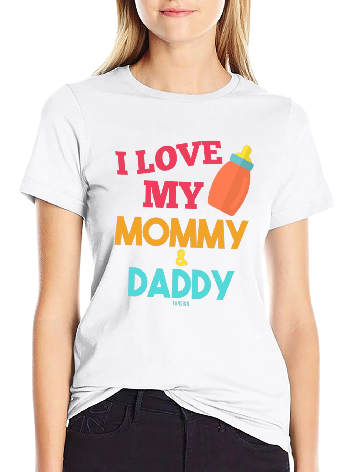 I Love My Mommy & Daddy Baby Bottle T-Shirt
