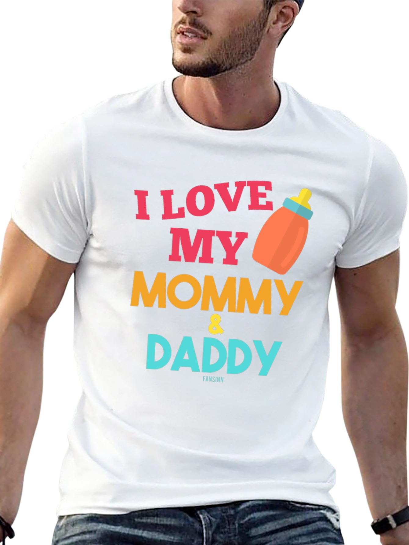 I Love My Mommy & Daddy Baby Bottle T-Shirt