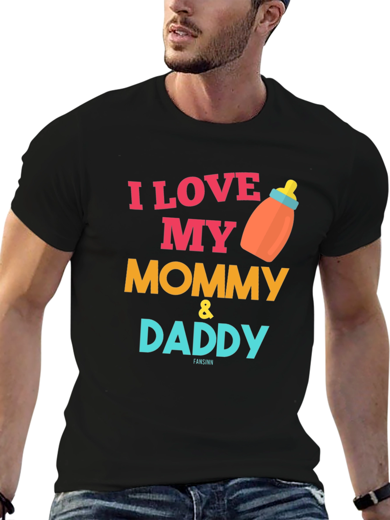 I Love My Mommy & Daddy Baby Bottle T-Shirt