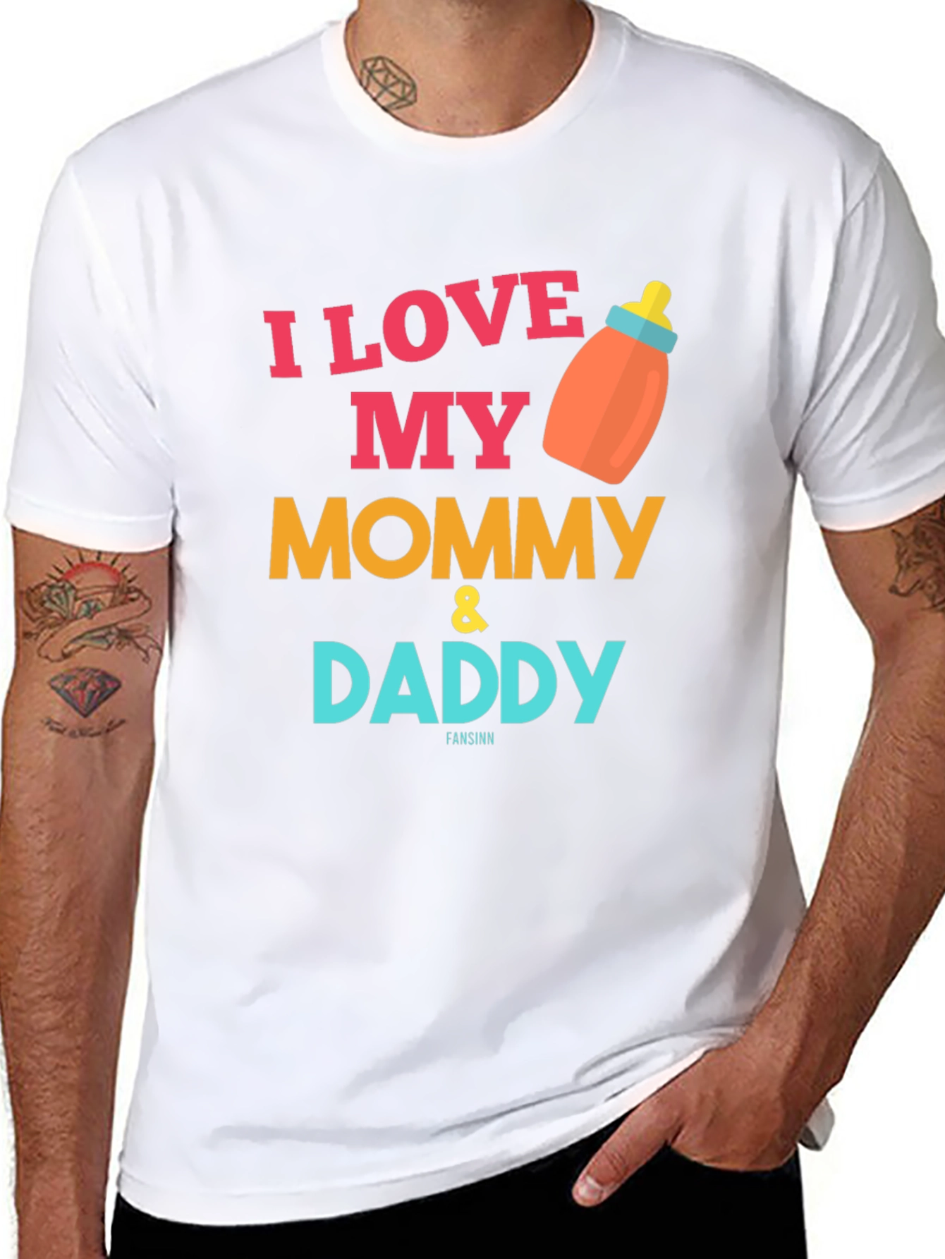 I Love My Mommy & Daddy Baby Bottle T-Shirt
