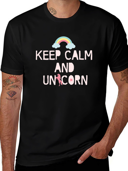 Keep Calm & Unicorn Black T-Shirt