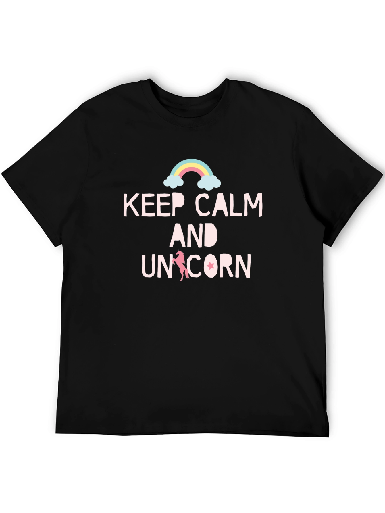 Keep Calm & Unicorn Black T-Shirt