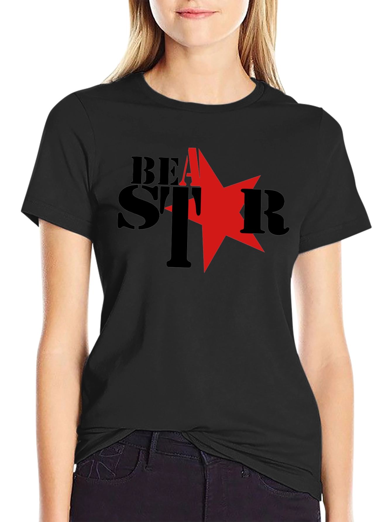 Beast Star Graphic T-Shirt - Black Cotton Tee