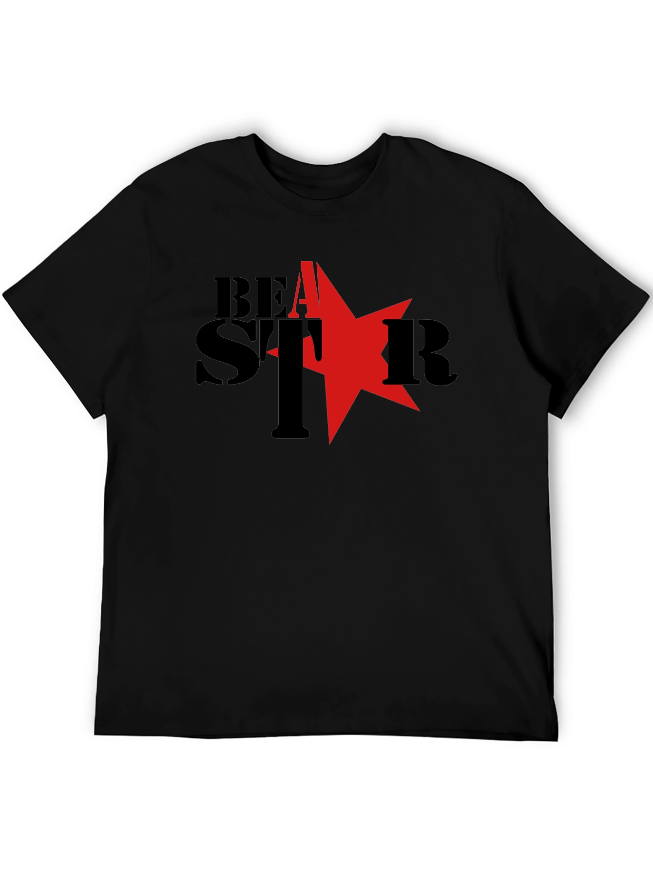 Beast Star Graphic T-Shirt - Black Cotton Tee