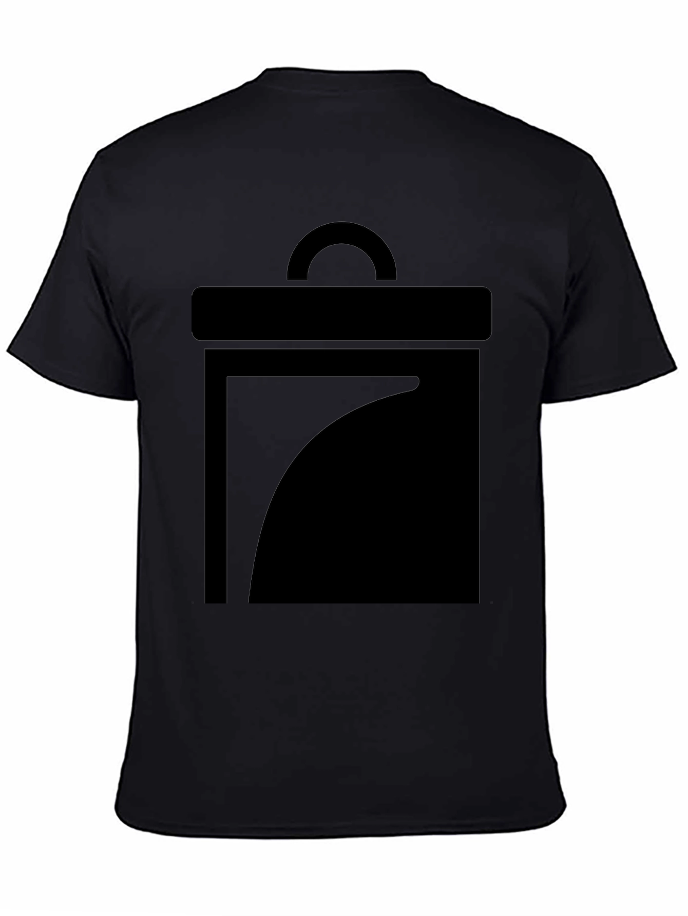 Minimalist Black Graphic Tee - Geometric Design