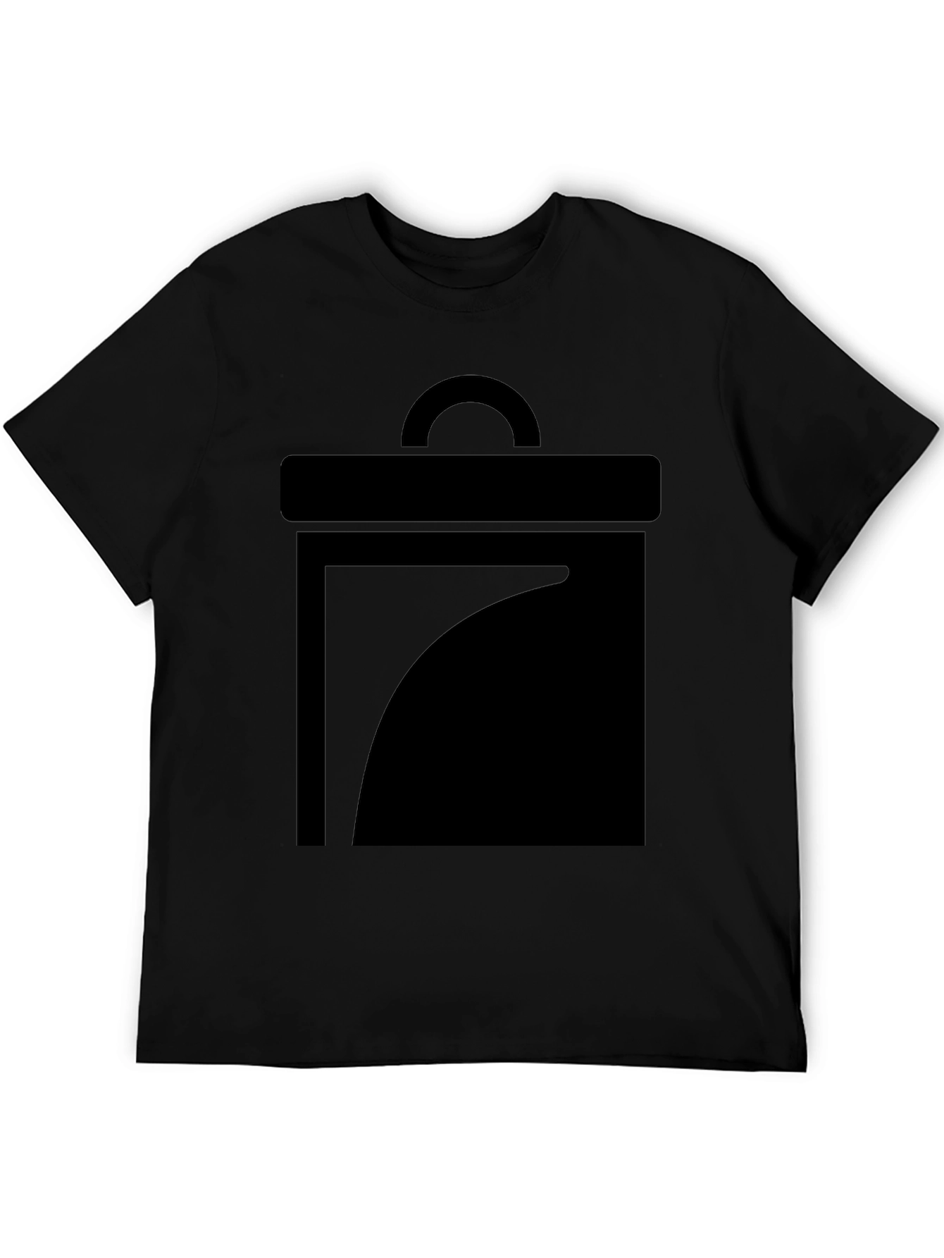 Minimalist Black Graphic Tee - Geometric Design