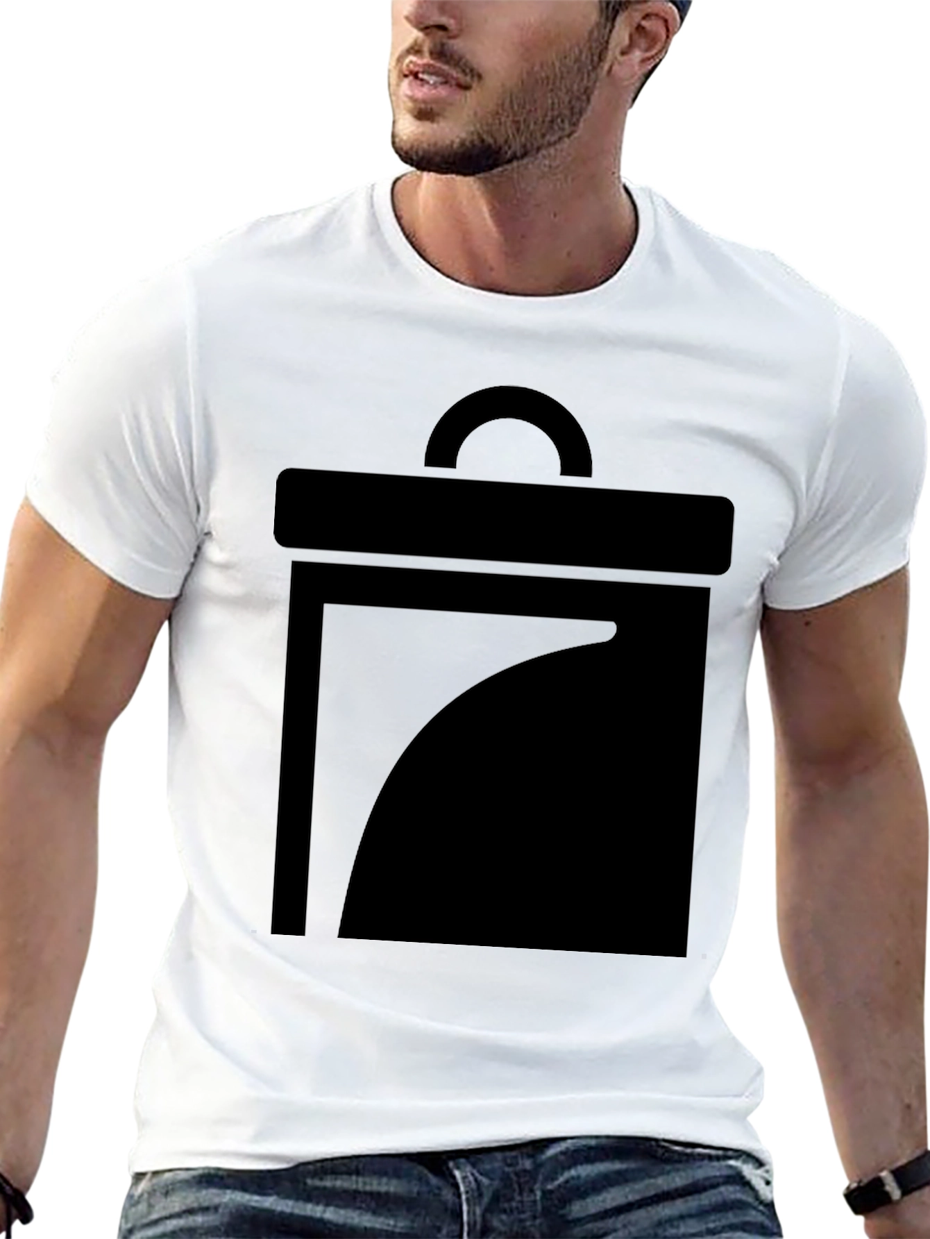 Minimalist Black Graphic Tee - Geometric Design