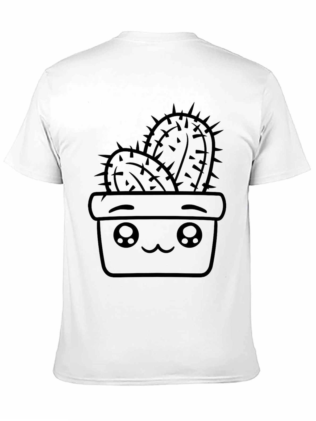 Cute Cactus in Pot Black T-Shirt