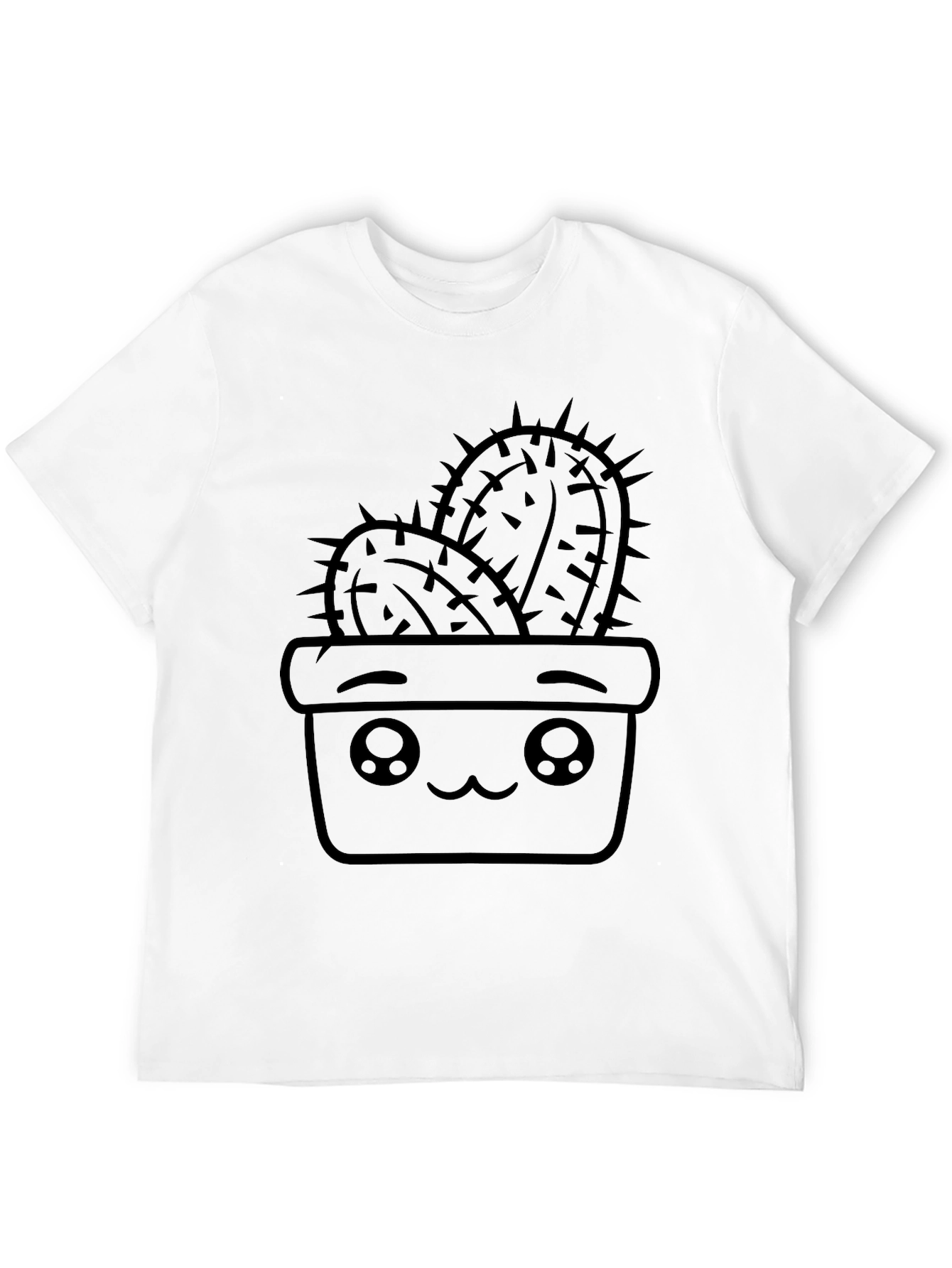 Cute Cactus in Pot Black T-Shirt