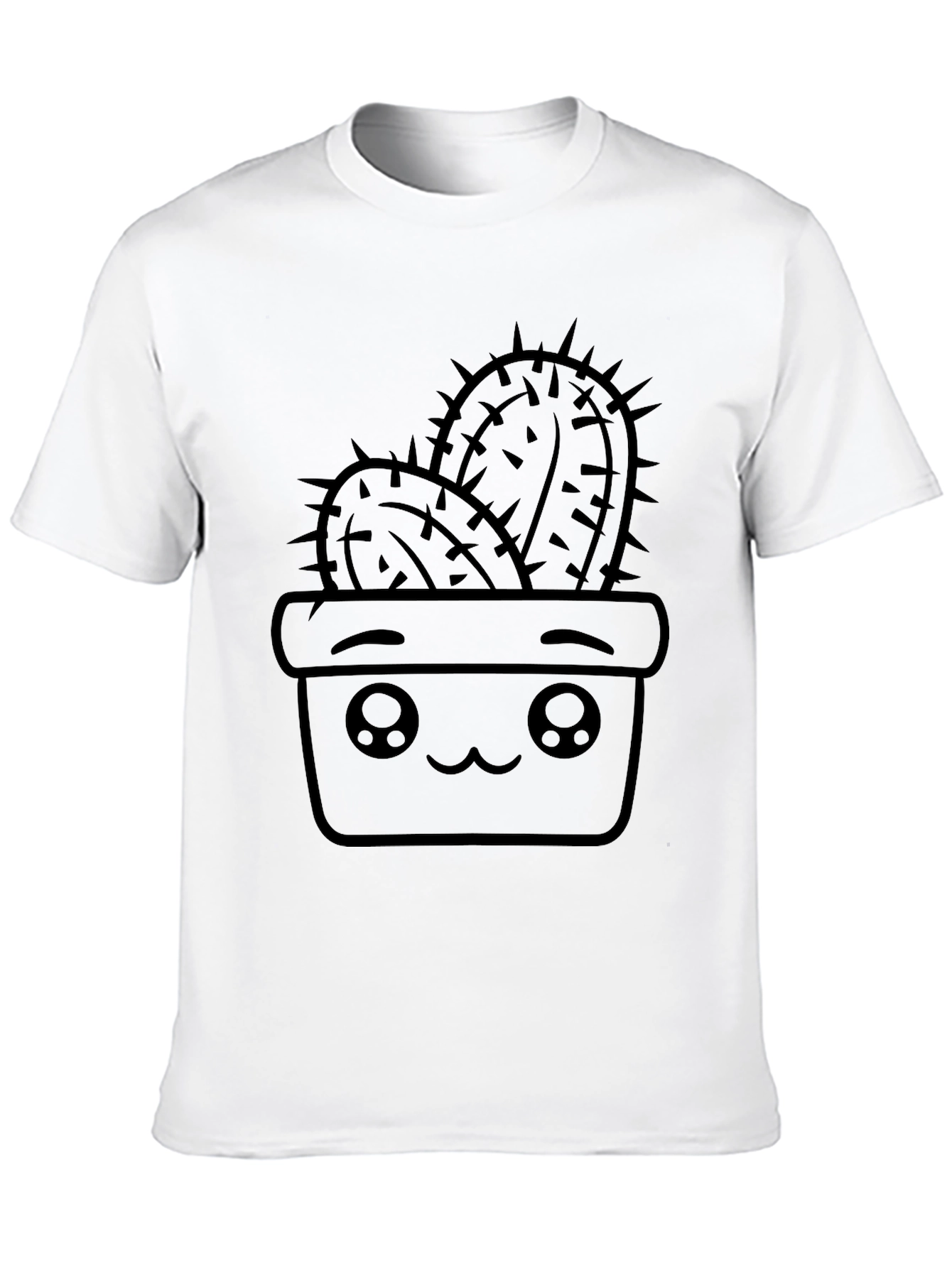 Cute Cactus in Pot Black T-Shirt