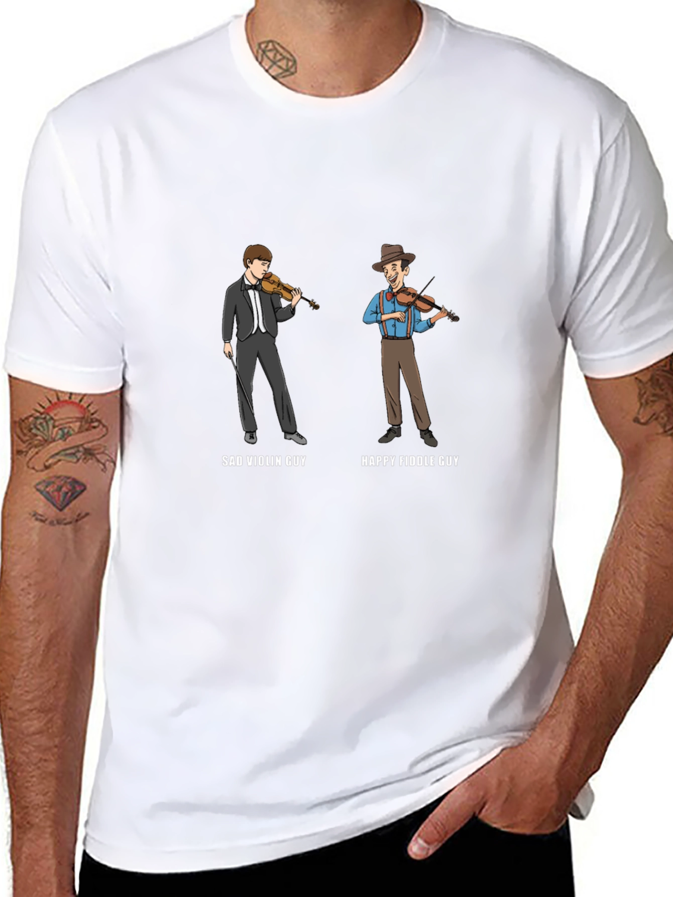 Sad Violin vs Happy Fiddle Guy T-Shirt
