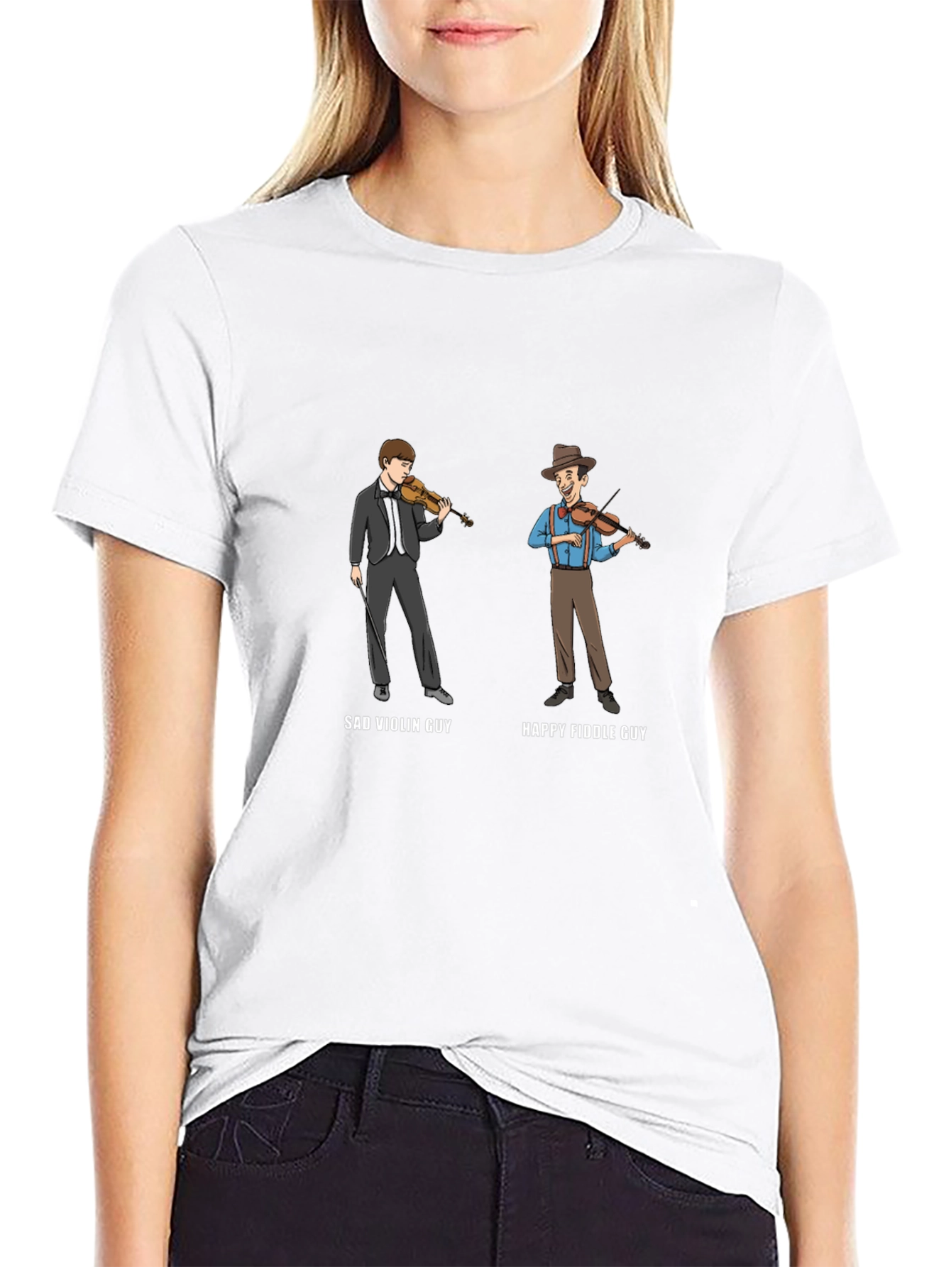 Sad Violin vs Happy Fiddle Guy T-Shirt