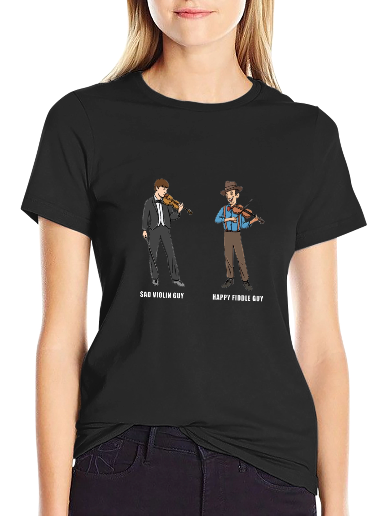 Sad Violin vs Happy Fiddle Guy T-Shirt